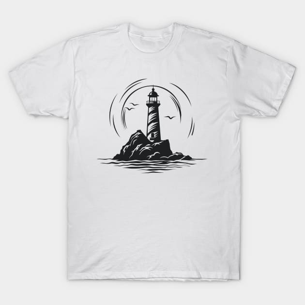 Lighthouse Ocean World Travel Adventure Vector Graphic T-Shirt by Cubebox